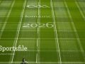 Lead groundsman Darren Jepson puts the final touches of paint on the pitch before the GAA Hurling All-Ireland Senior Championship Final