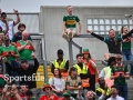 A Kerry supporter joining in on the Mayo celebrations on Hill 16 after the GAA Football All-Ireland Senior Championship final