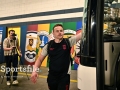 Mayo manager Andy Moran looks at the Sam Maguire Cup as he prepares to board the team bus to leave Croke Park after victory in the All-Ireland SFC Final