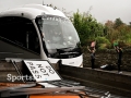 The Mayo bus leaves the train station during the homecoming celebrations of the All-Ireland Senior Football Champions